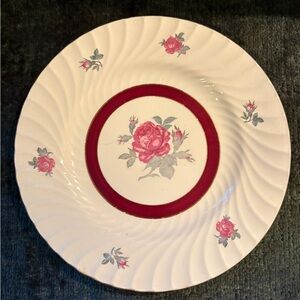 1940s Porcelain Plate - “Morning Rose” by Burgess & Leigh